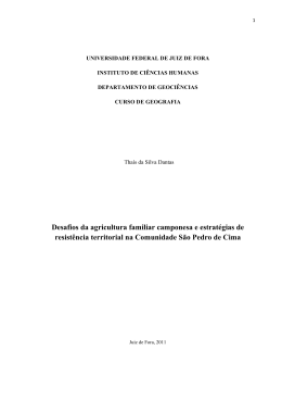 Desafios da agricultura familiar camponesa e estratégias de
