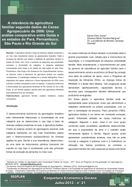 A relev&acirc;ncia da agricultura familiar segundo dados do Censo