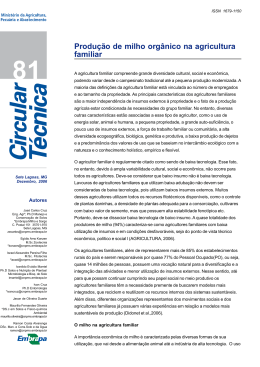 Produ&ccedil;&atilde;o de milho org&acirc;nico na agricultura familiar