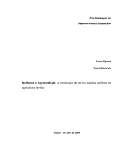 a constru&ccedil;&atilde;o de novos sujeitos pol&iacute;ticos na agricultura familiar
