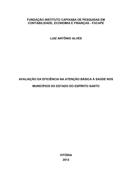 ALVES, Luiz Ant&ocirc;nio. Avalia&ccedil;&atilde;o da efici&ecirc;ncia na aten&ccedil;&atilde;o b&aacute;sica a