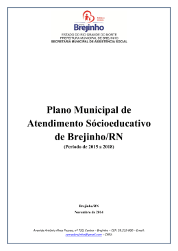 Plano Municipal de Atendimento Sócioeducativo de Brejinho/RN
