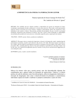 a import&acirc;ncia da poesia na forma&ccedil;&atilde;o do leitor