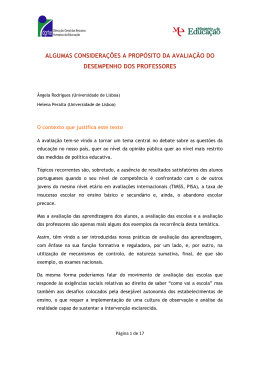 algumas considera&ccedil;&otilde;es a prop&oacute;sito da avalia&ccedil;&atilde;o do desempenho