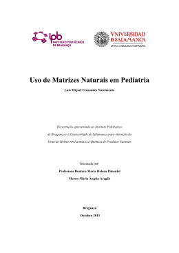 Uso de matrizes naturais em Pediatria