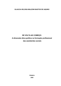 DE VOLTA AO COME&Ccedil;O: A dimens&atilde;o &eacute;tico