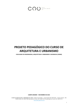 projeto pedag&oacute;gico do curso de arquitetura e urbanismo