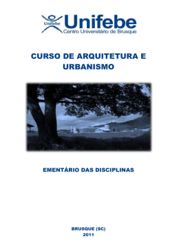 Ement&aacute;rio do Curso de Arquitetura e Urbanismo - Matriz