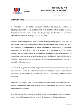RESUMO DO PPC ARQUITETURA E URBANISMO