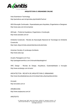 ARQUITETURA E URBANISMO ONLINE Acta Scientiarum