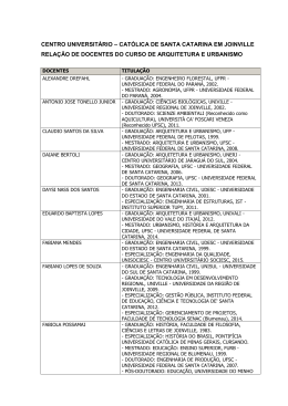 Docentes do curso - Cat&oacute;lica de Santa Catarina