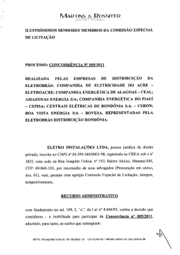 Recurso ELETRO - Eletrobras Distribui&ccedil;&atilde;o Rond&ocirc;nia