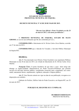 Decreta Luto Oficial e - Portal da Prefeitura de Itiquira