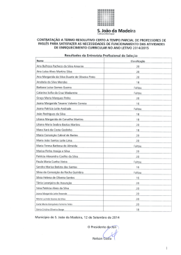 Resultados da Entrevista Profissional de Seleção (lista definitiva)