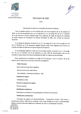 Exoneração Adjunto GAP - Câmara Municipal de Alijó