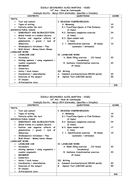 ESCOLA SECUND&Aacute;RIA ALVES MARTINS &ndash; VISEU 12&ordm; Ano &ndash; N&iacute;vel