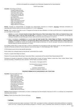 Extrato da Sess&atilde;o de Julgamento