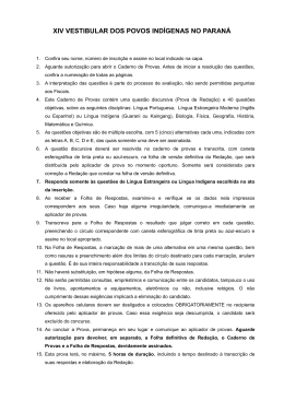 Prova escrita do Vestibular Ind&iacute;gena