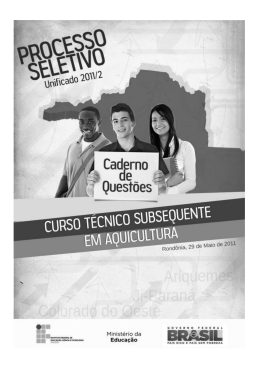 prova objetiva &ndash; curso t&eacute;cnico em aquicultura