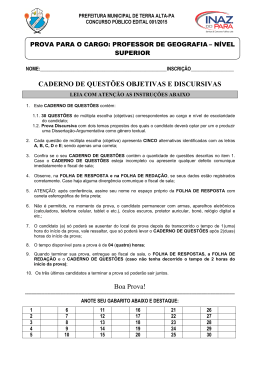 caderno de quest&otilde;es - professor de geografia