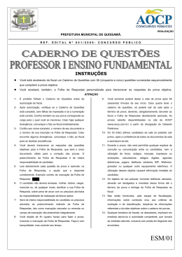 ED01 PROFESSOR I ENSINO FUNDAMENTAL