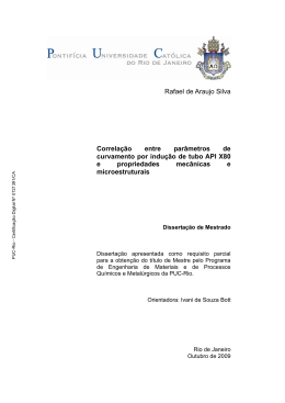Rafael de Araujo Silva Correla&ccedil;&atilde;o entre par&acirc;metros de curvamento
