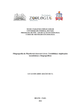 (Aves: Trochilidae): implica&ccedil;&otilde;es taxon&ocirc;micas e biogeogr&aacute;ficas