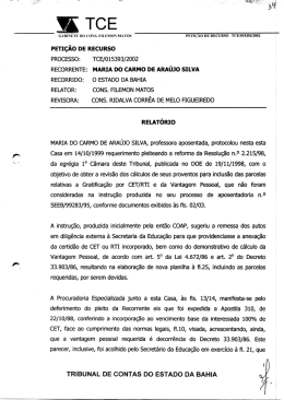 PROCESSO: TcE/o15393/2002 RECORRENTE: MARIA DO cARMo