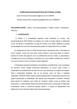 les&otilde;es musculoesquel&eacute;ticas no futebol juvenil