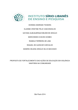 Proposta de fortalecimento das a&ccedil;&otilde;es de educa&ccedil;&atilde;o em vigil&acirc;ncia.