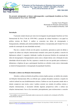 a participa&ccedil;&atilde;o brasileira na Feira Internacional