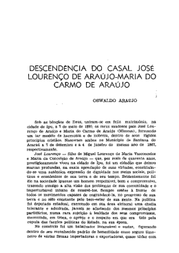 descendência do casal josé lourenço de araújo