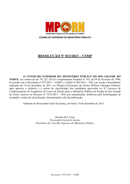 Resoluo n 013.2013 - CSMP - Homologao do X Concurso