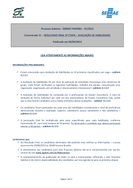 AVALIA&Ccedil;&Atilde;O DO PERFIL PESSOAL