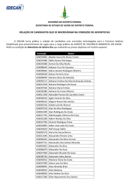 RELAÇÃO DE CANDIDATOS QUE SE INSCREVERAM NA