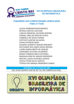 xvi olimpíada brasileira de informática parabéns aos competidores