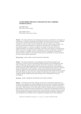 AS MULHERES PERANTE O DESAFIO DE UMA CARREIRA