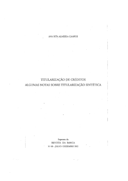 Algumas notas sobre Titulariza&ccedil;&atilde;o Sint&eacute;tica
