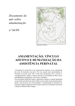Documento do m&ecirc;s sobre amamenta&ccedil;&atilde;o n&ordm; 04/99