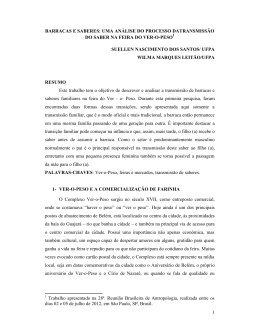 1 BARRACAS E SABERES: UMA AN&Aacute;LISE DO PROCESSO