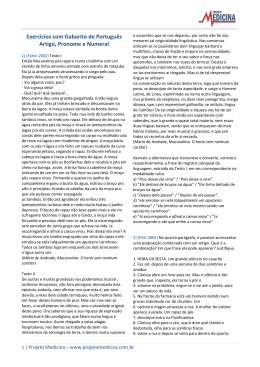 Artigo, Pronome e Numeral