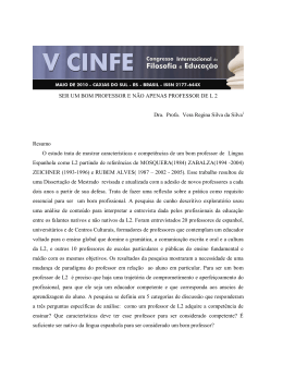 ser um bom professor e n&atilde;o apenas professor de l2