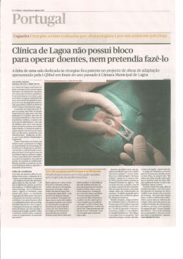 clínica de lagoa não possui bloco para operar doentes, nem