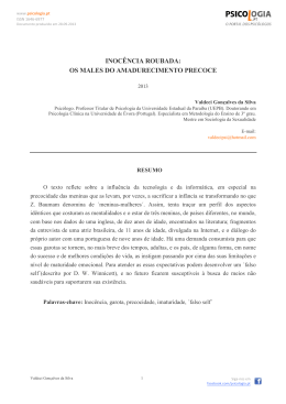 inoc&ecirc;ncia roubada: os males do amadurecimento precoce