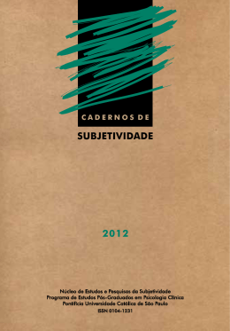SUBJETIVIDADE 2012 - Fórum Sobre Medicalização da Educação