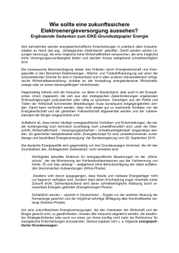 Wie sollte eine zukunftssichere Elektroenergieversorgung