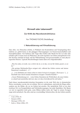 Hirnwelt oder Lebenswelt? - Universit&auml;tsKlinikum Heidelberg