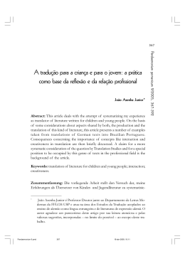 A tradu&ccedil;&atilde;o para a crian&ccedil;a e para o jovem: a pr&aacute;tica como