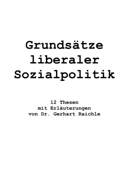Grunds&auml;tze liberaler Sozialpolitik - Instituto Friedrich Naumann, Brasil