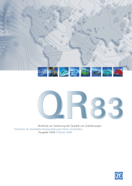 QR83 Richtlinien zur Sicherung der Qualität von Zulieferungen